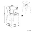 BELIANI - Lot de 4 chaises de jardin GUBBIO Gris - vignette