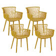 BELIANI - Lot de 4 chaises de jardin PESARO Jaune - vignette