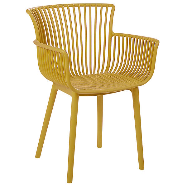 BELIANI - Lot de 4 chaises de jardin PESARO Jaune - large