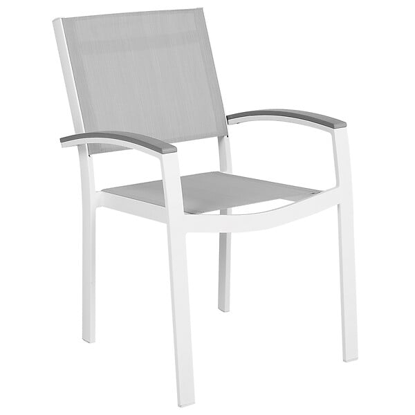 BELIANI - Lot de 4 chaises de jardin PERETA Métal Gris - large