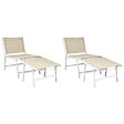 BELIANI - Lot de 2 chaises de jardin MARCEDDI Métal Blanc/beige - vignette