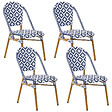 BELIANI - Lot de 4 chaises de jardin RIFREDDO Bleu - vignette