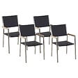 BELIANI - Lot de 4 chaises noires en rotin GROSSETO - vignette