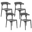 BELIANI - Lot de 4 chaises de jardin GUBBIO Noir - vignette
