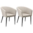 BELIANI - Lot de 2 chaises de jardin CURGOS Tissu Beige - vignette