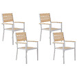 BELIANI - Lot de 4 chaises de jardin PRATO Beige - vignette