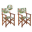 BELIANI - Lot de 2 chaises de jardin CINE Acacia Marron foncé - vignette