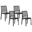 BELIANI - Lot de 4 chaises de jardin SERSALE Matière synthétique Noir - vignette