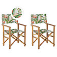BELIANI - Lot de 2 chaises de jardin CINE Acacia Rose - vignette