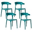 BELIANI - Lot de 4 chaises de jardin GUBBIO Bleu paon - vignette