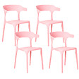 BELIANI - Lot de 4 chaises de jardin GUBBIO Rose - vignette