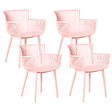 BELIANI - Lot de 4 chaises de jardin PESARO Rose - vignette
