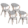 BELIANI - Lot de 4 chaises de jardin CASPRI Noir/blanc - vignette