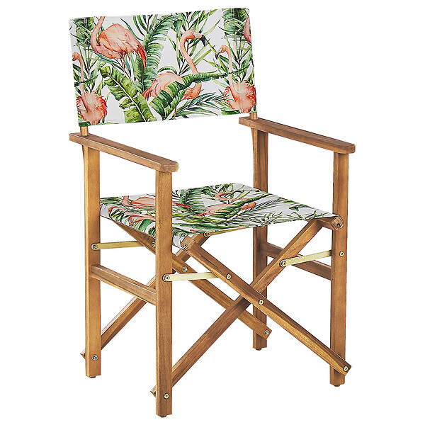 BELIANI - Lot de 2 chaises de jardin CINE Acacia Rose - large
