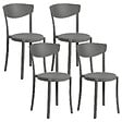 BELIANI - Lot de 4 chaises de jardin VIESTE Gris foncé - vignette