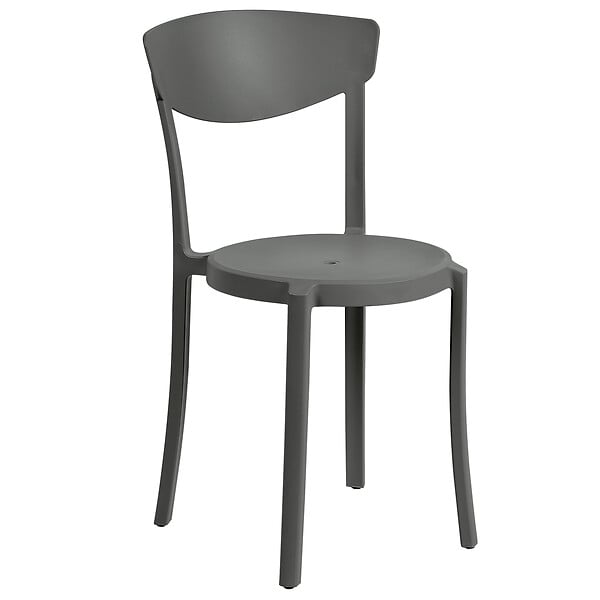 BELIANI - Lot de 4 chaises de jardin VIESTE Gris foncé - large