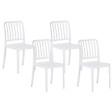 BELIANI - Lot de 4 chaises de jardin SERSALE Matière synthétique Blanc - vignette