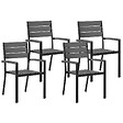 BELIANI - Lot de 4 chaises de jardin PRATO Gris - vignette
