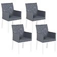 BELIANI - Lot de 4 chaises de jardin BACOLI Tissu Gris foncé - vignette