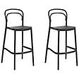 BELIANI - Lot de 2 chaises de bar de jardin PORANO Noir - vignette
