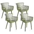 BELIANI - Lot de 4 chaises de jardin PESARO Vert - vignette