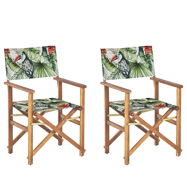 BELIANI - Lot de 2 chaises de jardin CINE Acacia Vert - large