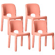 BELIANI - Lot de 4 chaises de jardin BETIM Corail - vignette
