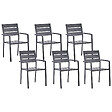 BELIANI - Lot de 6 chaises de jardin VERNIO Noir - vignette