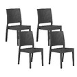 BELIANI - Lot de 4 chaises de jardin FOSSANO Matière synthétique Gris graphite - vignette