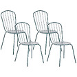 BELIANI - Lot de 4 chaises de jardin CALVI Métal Bleu clair - vignette