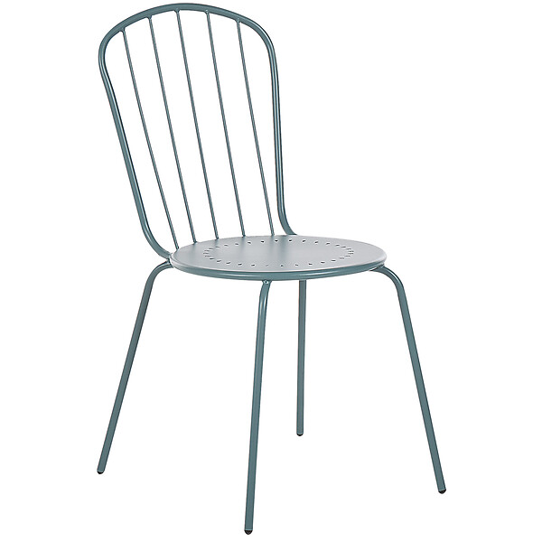 BELIANI - Lot de 4 chaises de jardin CALVI Métal Bleu clair - large