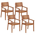 BELIANI - Lot de 4 chaises de jardin AGELLO Acacia Marron - vignette