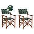 BELIANI - Lot de 2 chaises de jardin CINE Acacia Vert foncé - vignette