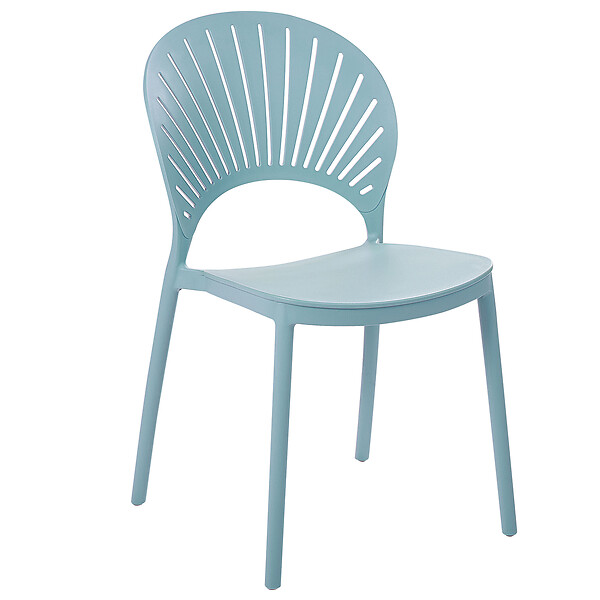 BELIANI - Lot de 4 chaises de jardin OSTIA Bleu clair - large