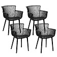 BELIANI - Lot de 4 chaises de jardin PESARO Noir - vignette