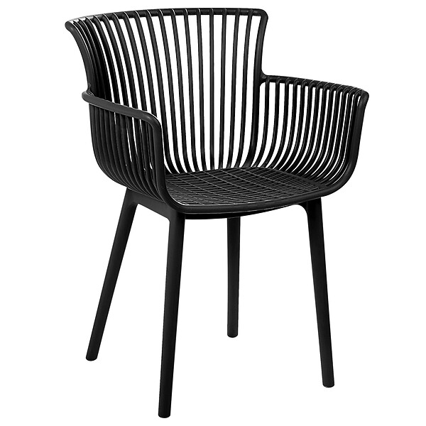 BELIANI - Lot de 4 chaises de jardin PESARO Noir - large