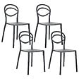 BELIANI - Lot de 4 chaises de jardin COVOLO Noir - vignette