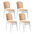 BELIANI - Lot de 4 chaises de jardin PLOSE Blanc/beige - vignette