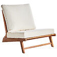BELIANI - Chaise de jardin avec coussin MICCIANO Acacia Blanc cassé - vignette