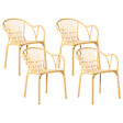 BELIANI - Lot de 4 chaises de jardin ANDORA Beige - vignette