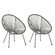 BELIANI - Lot de 2 chaises de jardin ACAPULCO II Gris foncé - vignette
