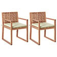 BELIANI - Lot de 2 chaises de jardin avec coussins SASSARI PREMIUM  Bois d\'acacia certifié Vert clair - vignette