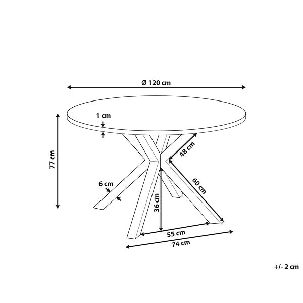 BELIANI - Table de salle à manger de jardin MALETTO 120 cm 120 cm Verre Blanc - large
