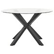 BELIANI - Table de salle à manger de jardin MALETTO 120 cm 120 cm Verre Noir - vignette