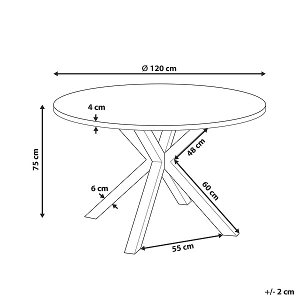 BELIANI - Table de salle à manger de jardin MALETTO 120 cm 120 cm Verre Taupe - large