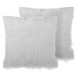 BELIANI - Lot de 2 coussins décoratifs DAISY Fourrure synthétique 45 x 45 cm Beige clair Unicolore - vignette