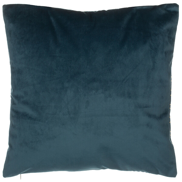 BELIANI - Lot de 2 coussins décoratifs CELOSIA Velours 45 x 45 cm Bleu paon Motif géométrique - large