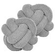 BELIANI - Lot de 2 coussins décoratifs MALNI Bouclé 19 x 19 cm Gris Unicolore - vignette