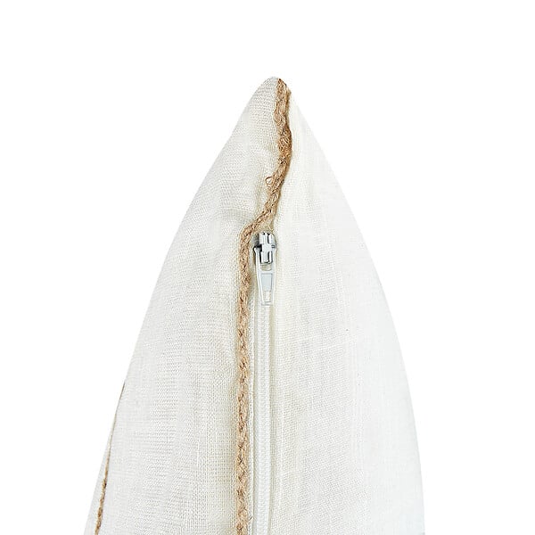 BELIANI - Lot de 2 coussins décoratifs MILAS Lin 50 x 50 cm Blanc À rayure - large