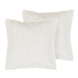 BELIANI - Lot de 2 coussins décoratifs PUMILA Fourrure synthétique 45 x 45 cm Blanc Unicolore - vignette